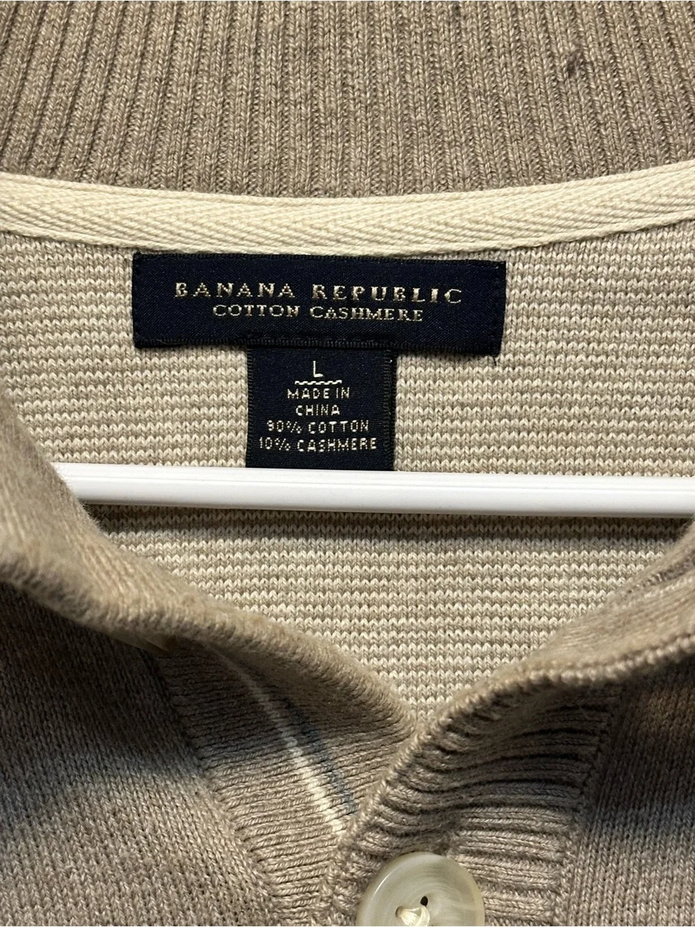Banana Republic Cotton Cashmere Mock Neck Button Sweater Men's Large